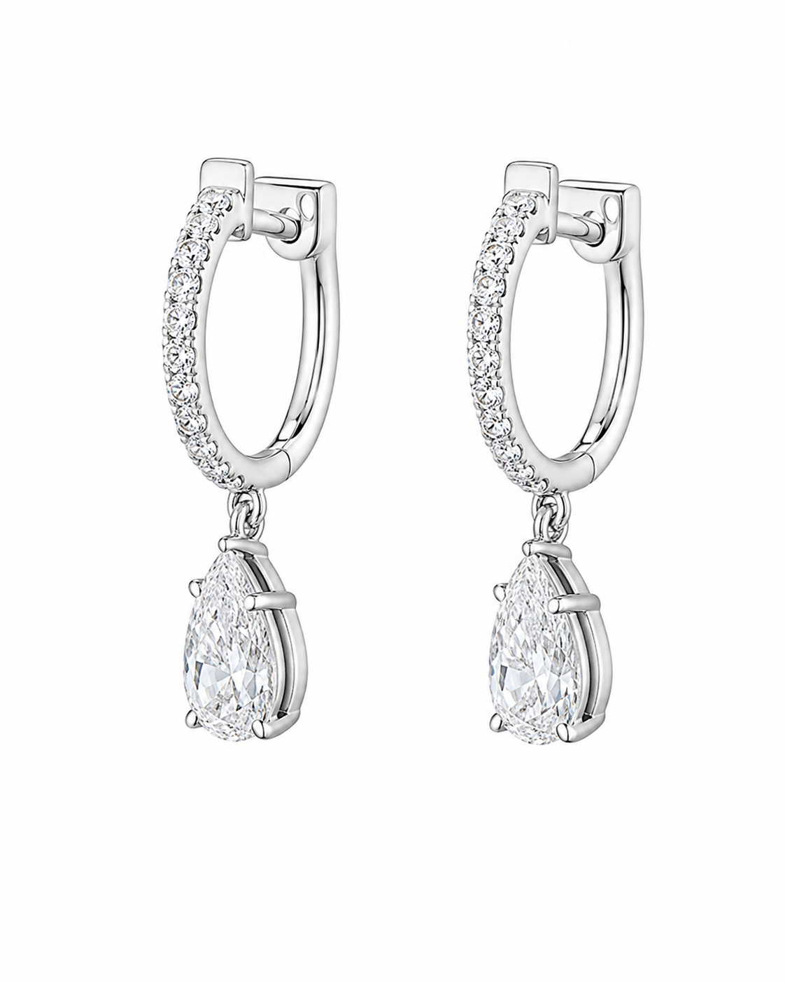 2 CT Pear Diamond Drop Earrings