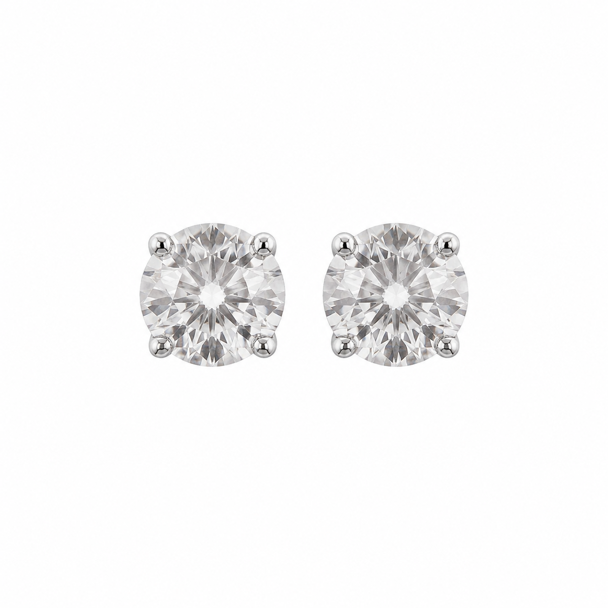 0.70 CT Diamond Solitaire Stud Earrings